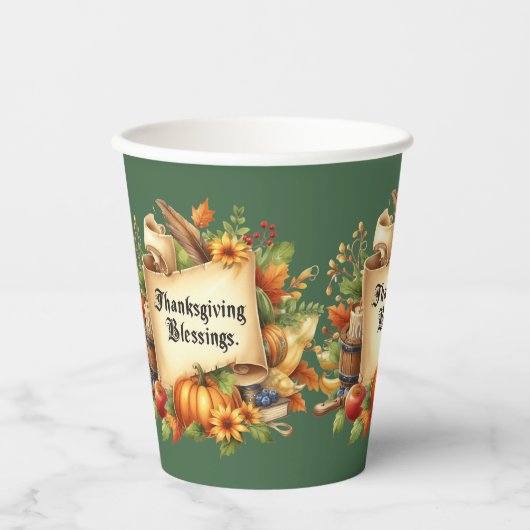 Erntedank-Papiergruppen löschen Pappbecher (Vorderseite)