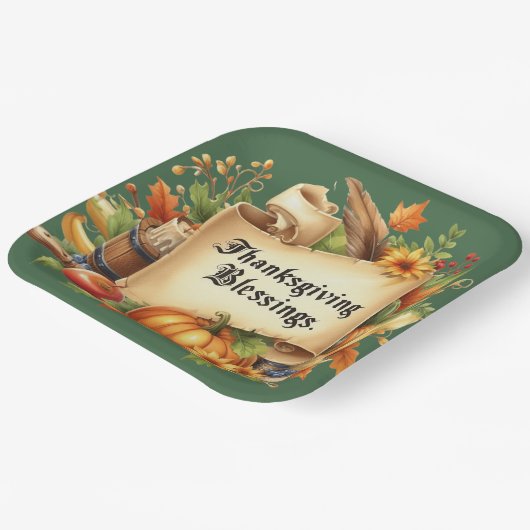 Erntedank-Papierplatte Pappteller (Gewinkelt)