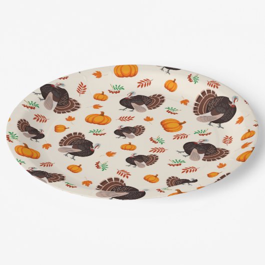 Erntedank-Papierplatte Pappteller (Schrägansicht)