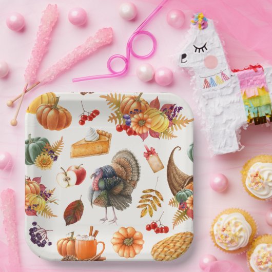 Erntedank-Papierplatte Pappteller (Party)