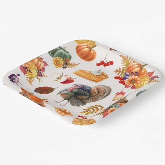 Erntedank-Papierplatte Pappteller (Gewinkelt)