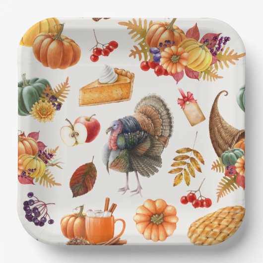 Erntedank-Papierplatte Pappteller (Vorderseite)