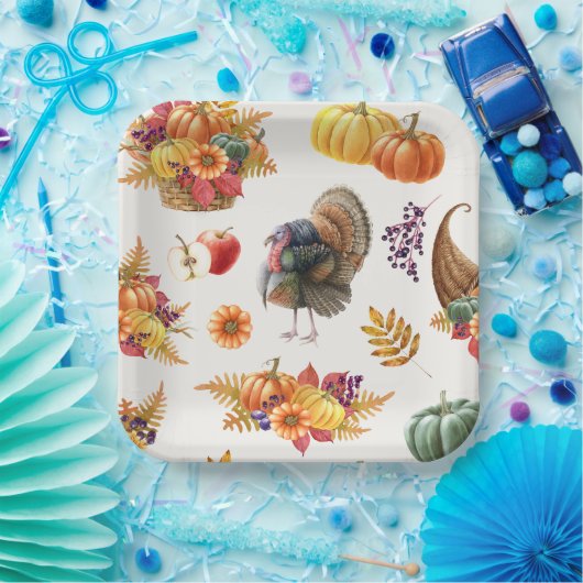 Erntedank-Papierplatte Pappteller (Party)