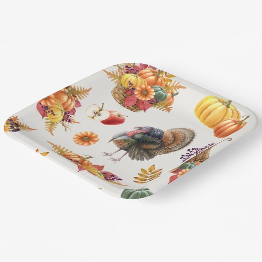 Erntedank-Papierplatte Pappteller (Gewinkelt)