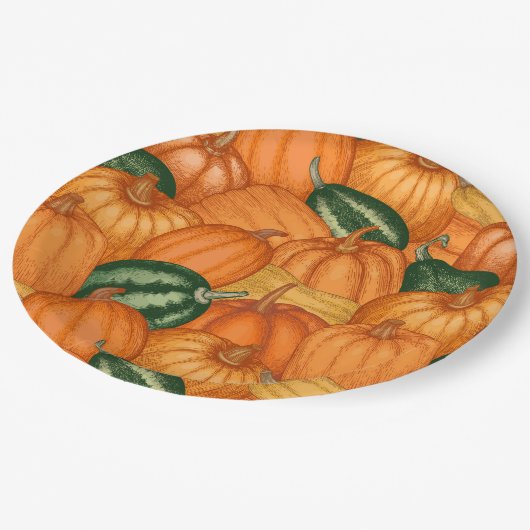 Erntedank-Papierplatte Pappteller (Schrägansicht)