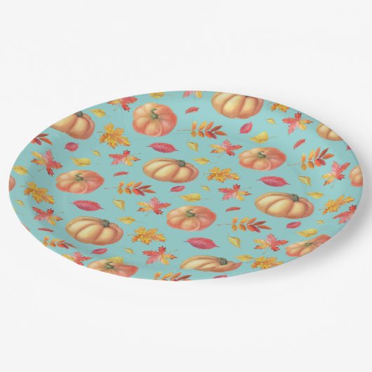 Erntedank-Papierplatte Pappteller (Schrägansicht)