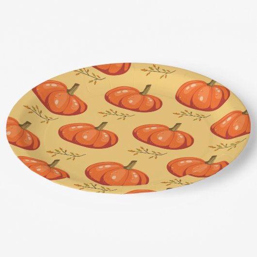 Erntedank-Papierplatte Pappteller (Schrägansicht)