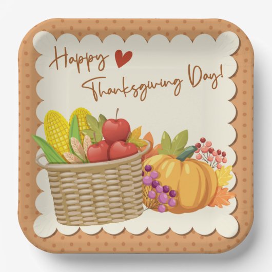 Erntedank-Papierplatte Pappteller (Vorderseite)