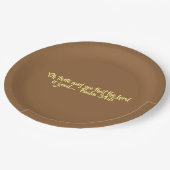 Erntedank-PapierTeller "Geschmack und sieht " Pappteller (Schrägansicht)