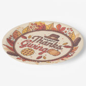 Erntedank Pappteller (Schrägansicht)