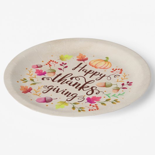 Erntedank Pappteller (Schrägansicht)