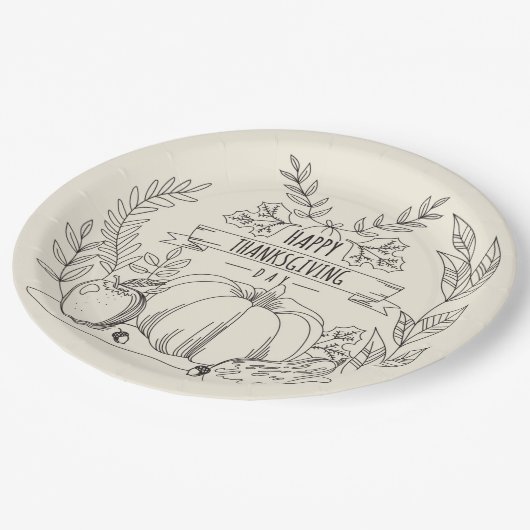 Erntedank Pappteller (Schrägansicht)