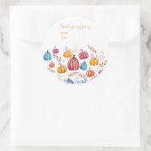Erntedank-Party-Aufkleber Runder Aufkleber (Tasche)