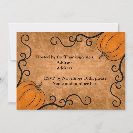 Erntedank Party Einladung (Rückseite)