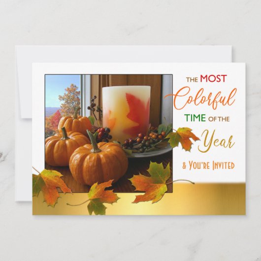 Erntedank Party Einladung am farbenprächtigsten (Vorderseite)