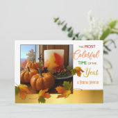 Erntedank Party Einladung am farbenprächtigsten (Stehend Vorderseite)