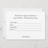 Erntedank Party Einladung am farbenprächtigsten (Rückseite)