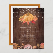 Erntedank-Party für gestrichene Kürbisweile und St Einladungspostkarte (Vorne/Hinten)