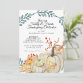 Erntedank Party Rustikales Fallende im Wald Pumpki Einladung (Stehend Vorderseite)