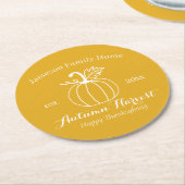Erntedank-Party von Autumn Harvest Pumpkin Runder Pappuntersetzer (Angewinkelt)