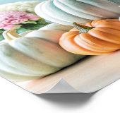 Erntedank Pastel Pumpkins und Blumenarrangements Poster (Ecke)