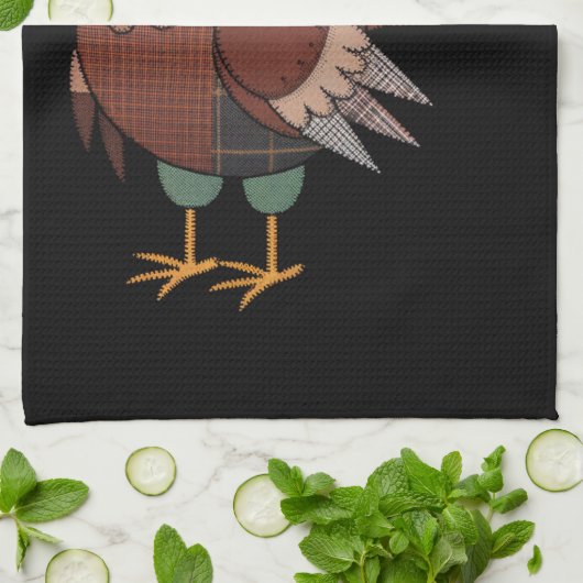 Erntedank Patchwork Quilted Turkey Fall Geschirrtuch (Gefaltet)