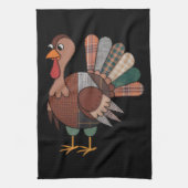 Erntedank Patchwork Quilted Turkey Fall Geschirrtuch (Vertikal)