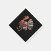 Erntedank Patchwork Quilted Turkey Fall Serviette (Ecke)