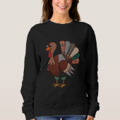 Erntedank Patchwork Quilted Turkey Fall Sweatshirt (Vorderseite)