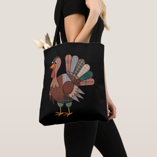 Erntedank Patchwork Quilted Turkey Fall Tasche (Von Nahem)