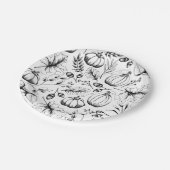 Erntedank Pattern Fall Harvest Pumpkin Pappteller (Schrägansicht)