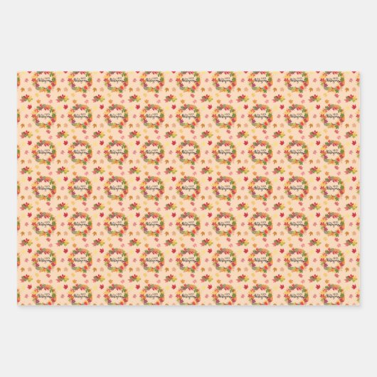 Erntedank Pattern Geschenkpapier Set (Vorderseite)