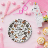 Erntedank Pattern Kuh Skull Fall Harvest Pappteller (Party)