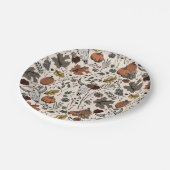 Erntedank Pattern Kuh Skull Fall Harvest Pappteller (Schrägansicht)