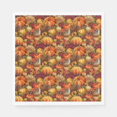 Erntedank Pattern Pumpkins Türkei Fall Foliage Serviette (Vorderseite)