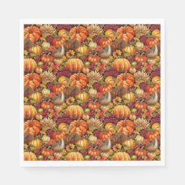 Erntedank Pattern Pumpkins Türkei Fall Foliage Serviette