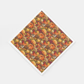 Erntedank Pattern Pumpkins Türkei Fall Foliage Serviette (Ecke)