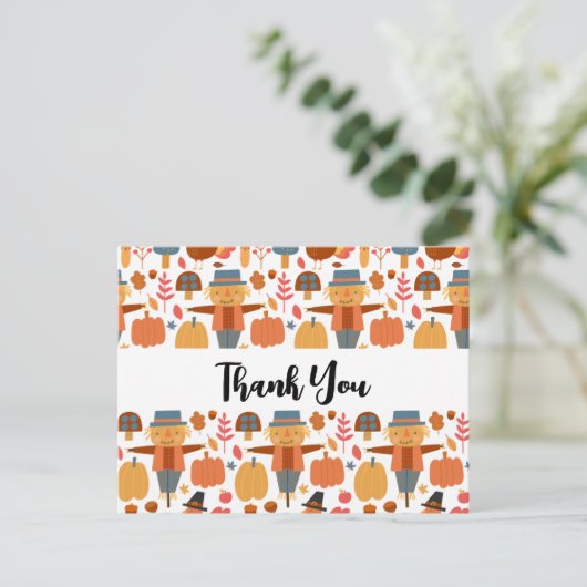 Erntedank Pattern Vielen Dank Postkarte (Stehend Vorderseite)