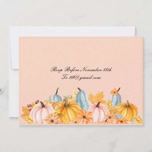 ERNTEDANK PERFEKTE FALL INVITATION EINLADUNG (Rückseite)