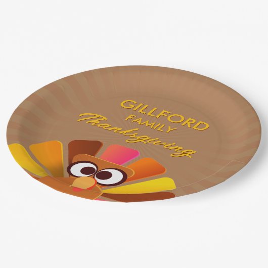 Erntedank Personalisiert Pappteller (Schrägansicht)