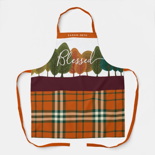 Erntedank Personalisierte Herbstwald-Schürze Schürze (Vorderseite)