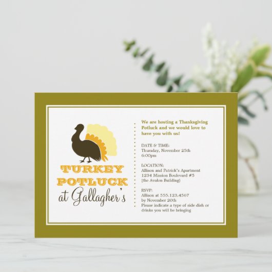 Erntedank pflückt Orangenpüree Einladung (Stehend Vorderseite)