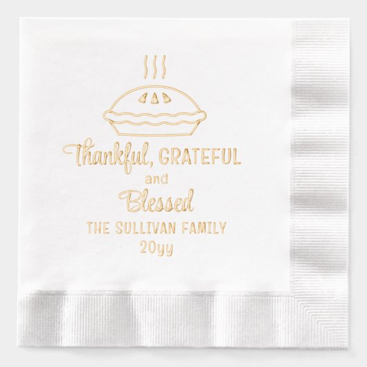Erntedank Pie Dankbarkeit dankbar gesegnete Famili Servietten Mit Folie (Vorderseite)