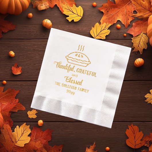 Erntedank Pie Dankbarkeit dankbar gesegnete Famili Servietten Mit Folie