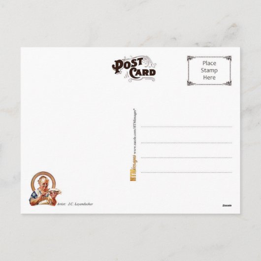 Erntedank Pie Making Feiertagspostkarte (Rückseite)