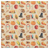 Erntedank Pie Turkey Pumpkin Pattern Stoff (Muster)