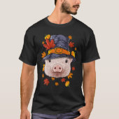 Erntedank Pig Pilgrim Kostüm Bauer Herbst Autum T-Shirt (Vorderseite)