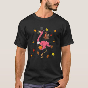 Erntedank-Pilger-Flamingo mit Truthahn Cute T-Shirt
