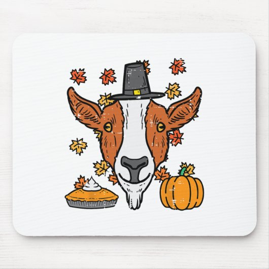 Erntedank Pilgrigziege Funny Fall Herbst Männer Wo Mousepad (Vorne)