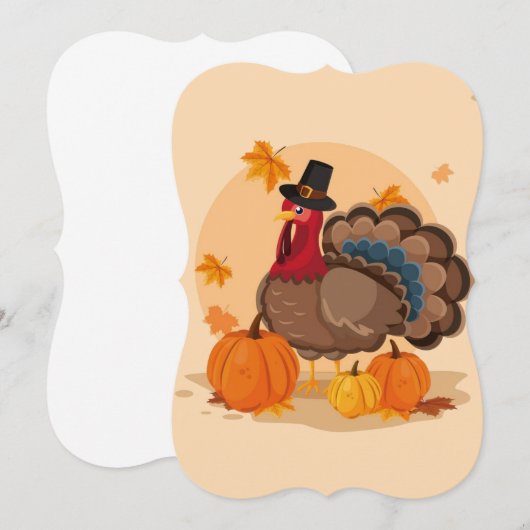 Erntedank Pilgrill Einladung (Vorne/Hinten)